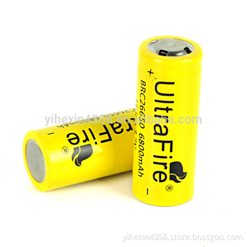 26650 6800mAh 3.7V Li-ion battery for flashlight